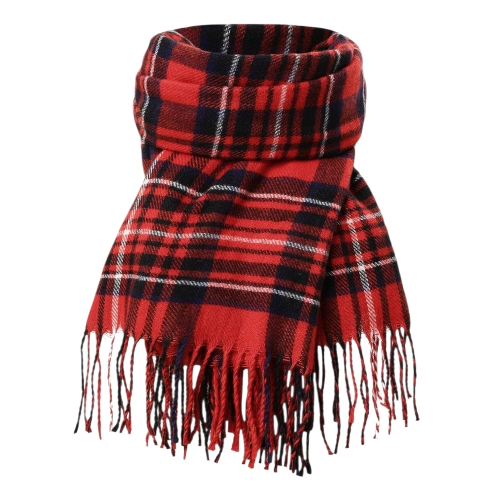 ❤️ Plaid Red and Black Tartan Style Unisex Scarf